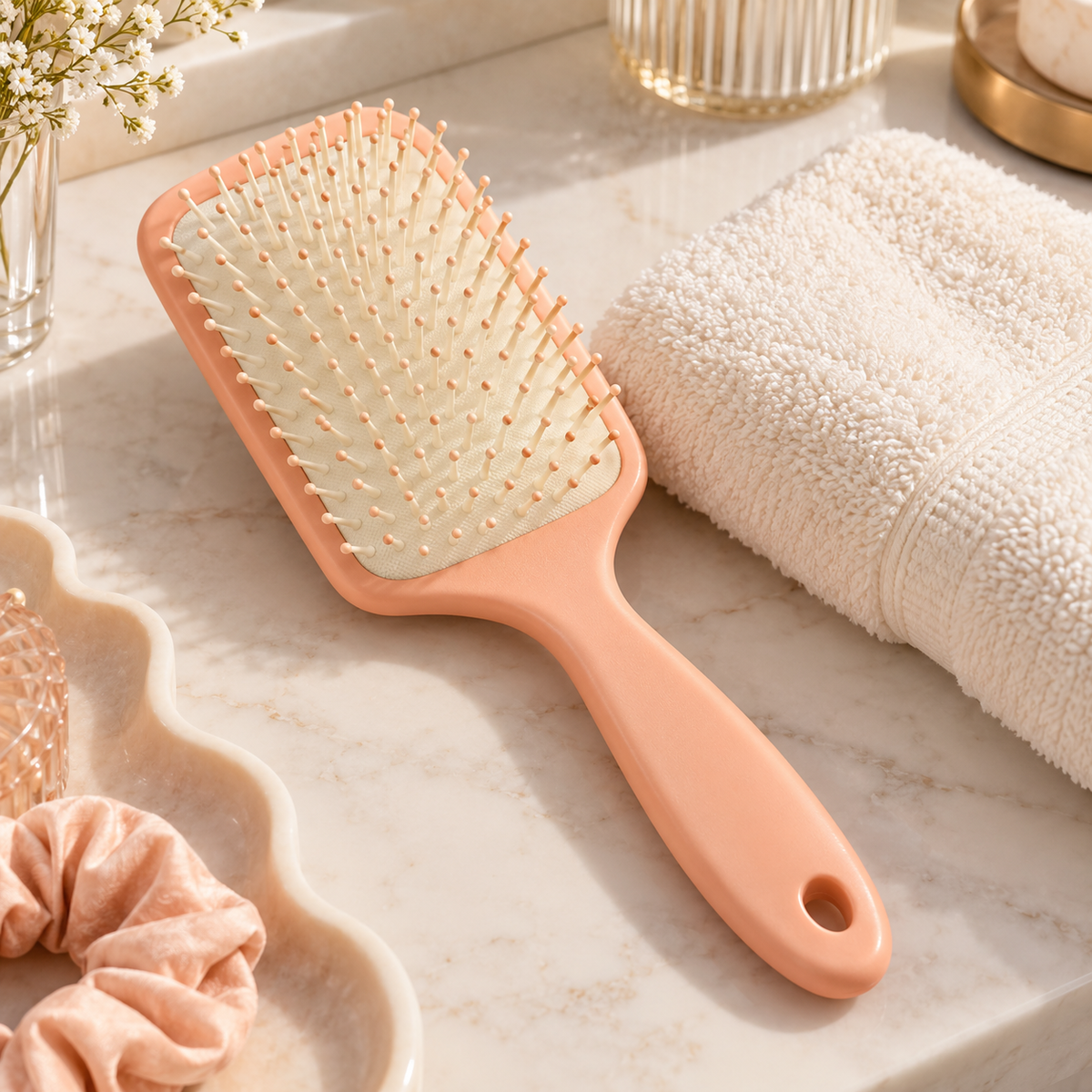 xezvynuq Peach Cushion Paddle Hairbrush — main product photo