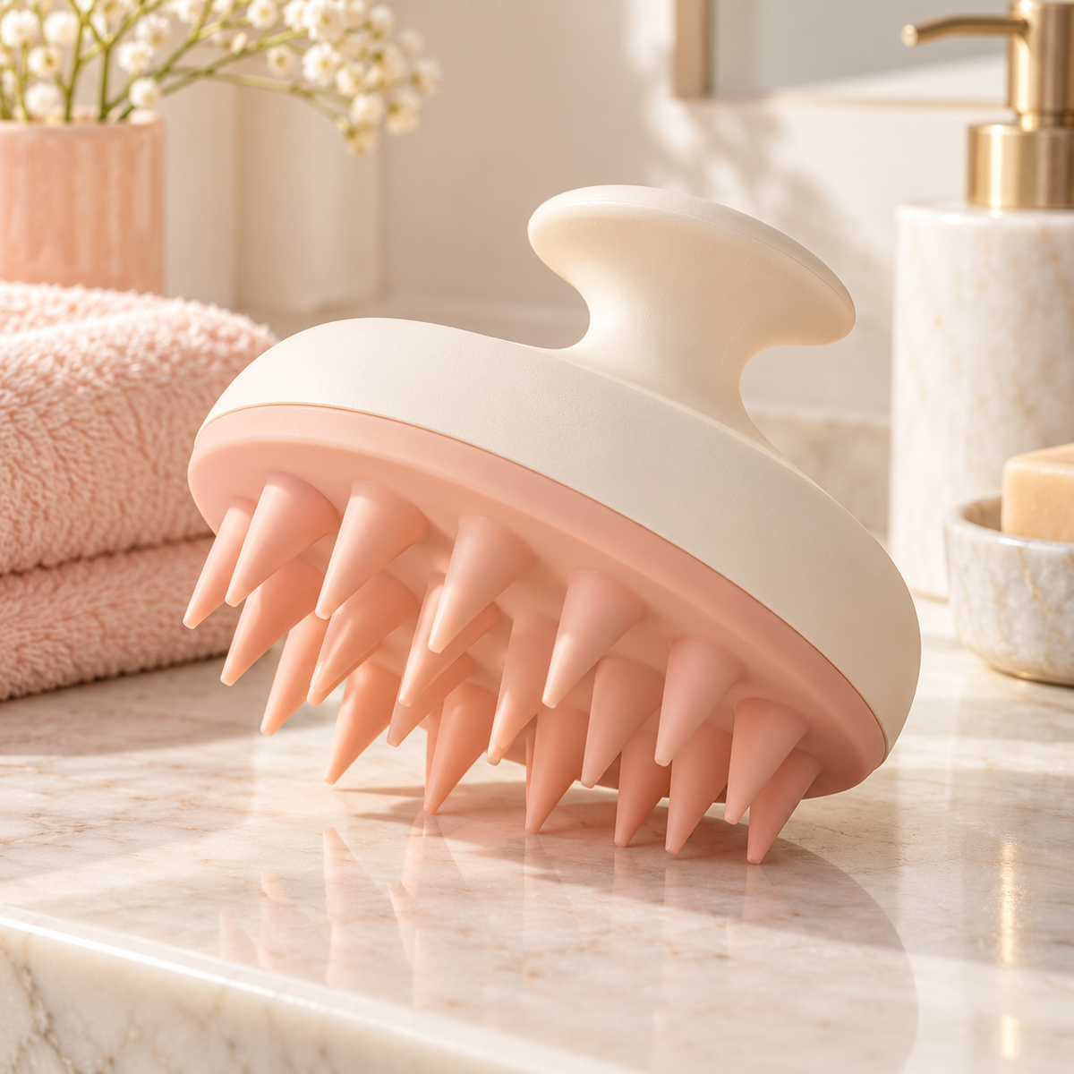 xezvynuq Peach Silicone Scalp Massager — main product photo