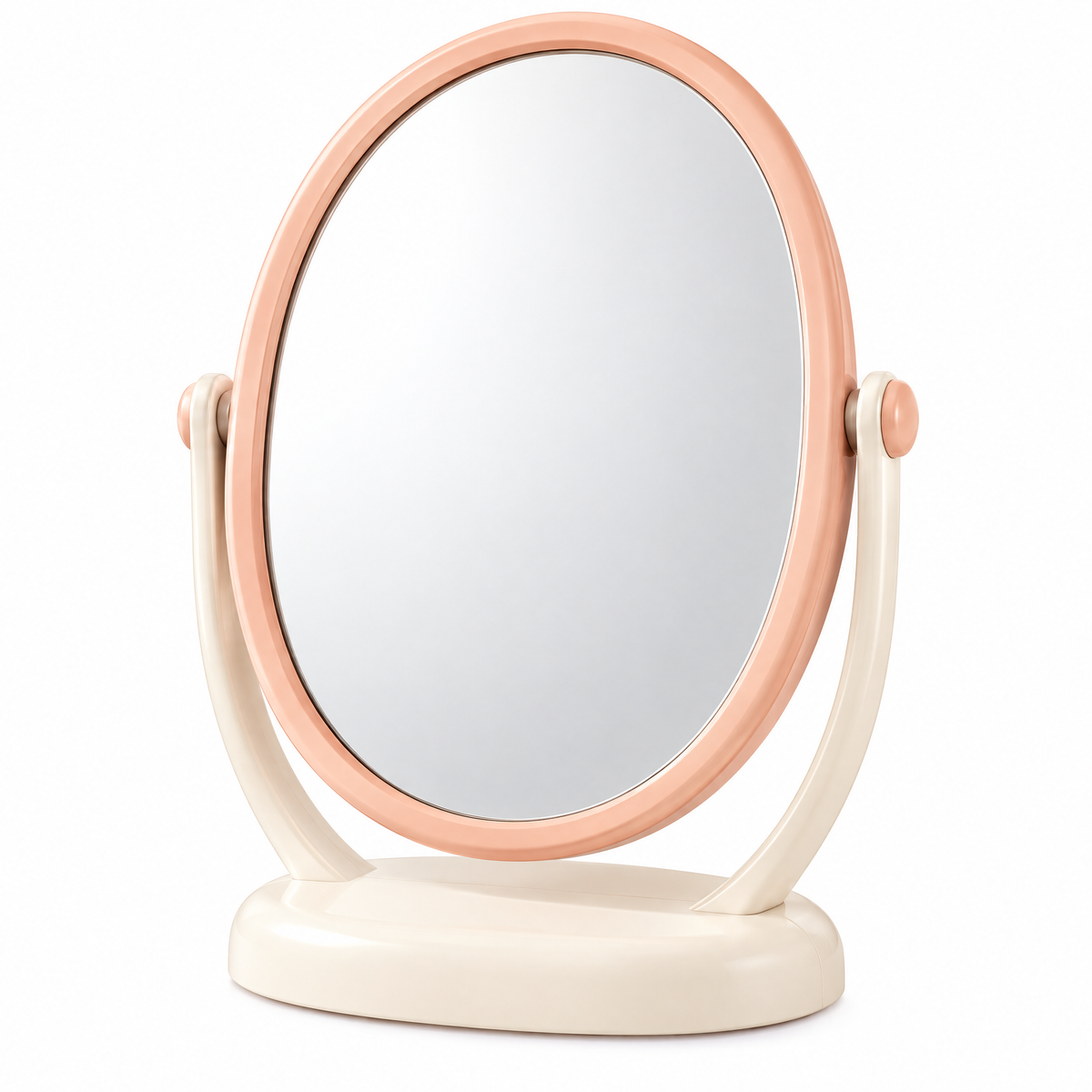 xezvynuq Peach Oval Tilting Vanity Mirror — isolated product view